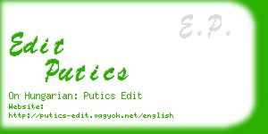 edit putics business card